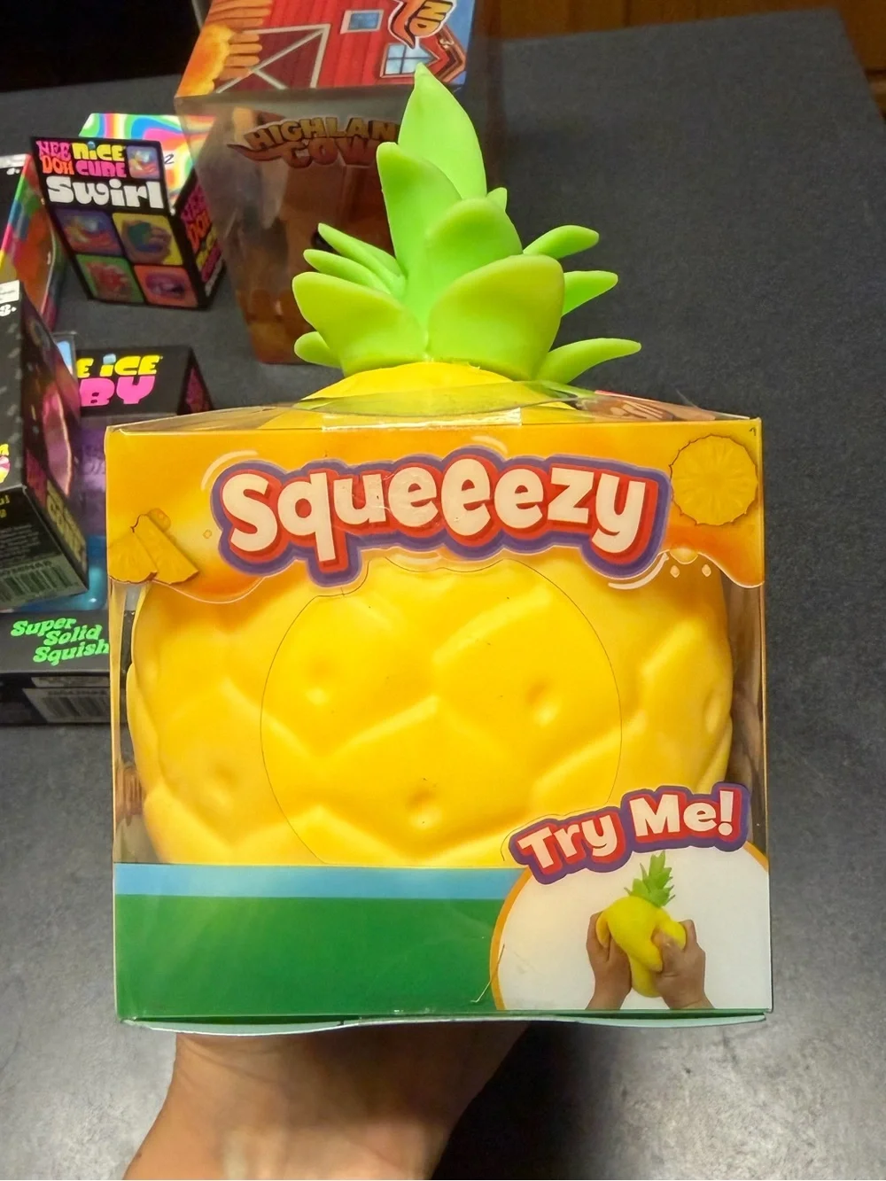 SunnyDays Authentic Squeezy Pineapple Squishy Toy - Yellow & Green